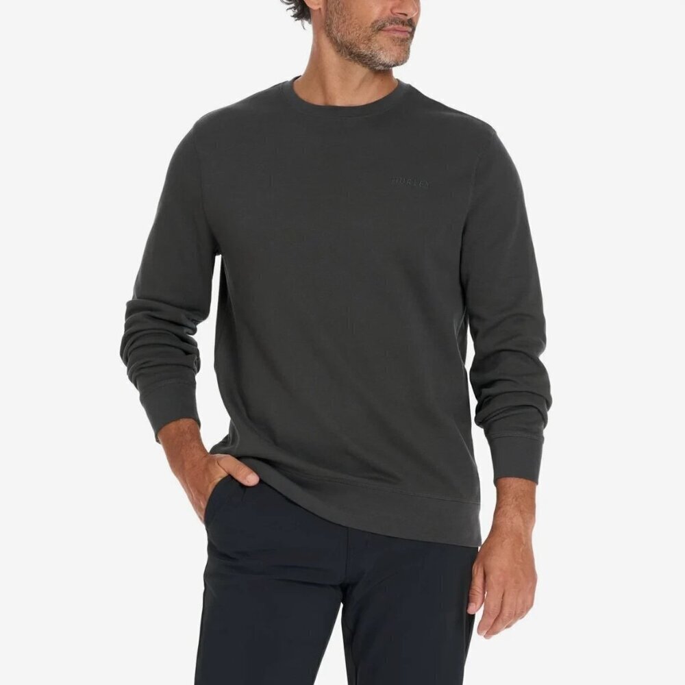 New Hurley Men's Xl Crewneck Sweatshirt Gray Pullover Sweatshirt
